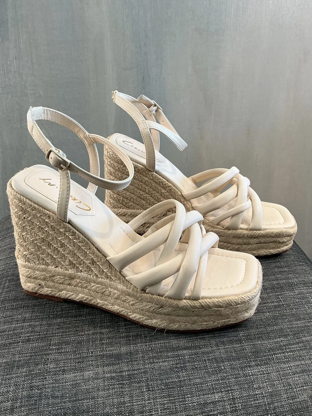 NIB Circus NY by Sam Edelman Irene Espadrille Platform Sandals Vanilla Bean Sz 8